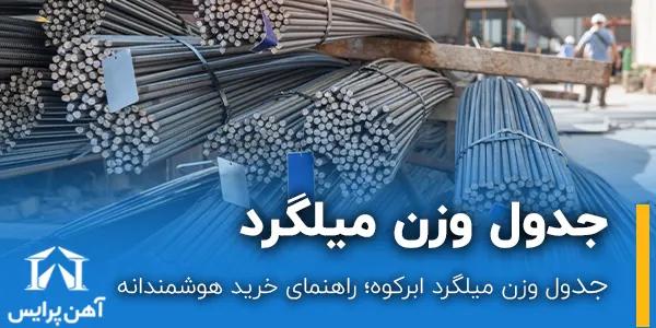 جدول وزن میلگرد ابرکوه؛ راهنمای خرید هوشمندانه
